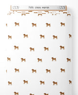 Tissu - Petits chiens marron