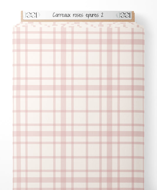 Tissu - Carreaux roses épurés 2