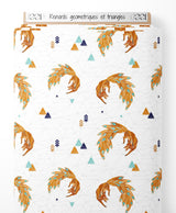 Tissu - Renards géométriques et triangles