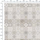 Tissu - Carreaux étoilés beige et gris