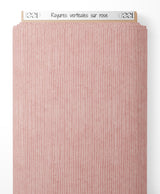 Tissu - Rayures verticales sur rose