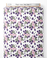 Tissu - Fleurs roses sur fond blanc 8