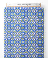 Tissu - Cercles bleus et jaunes