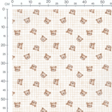 Tissu - Têtes d'oursons sur carreaux