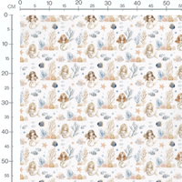 Tissu - Sirènes et poissons colorés