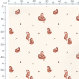 Tissu - Renards et feuilles beige