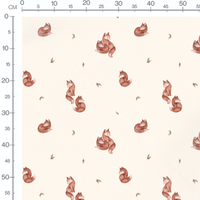 Tissu - Renards et feuilles beige