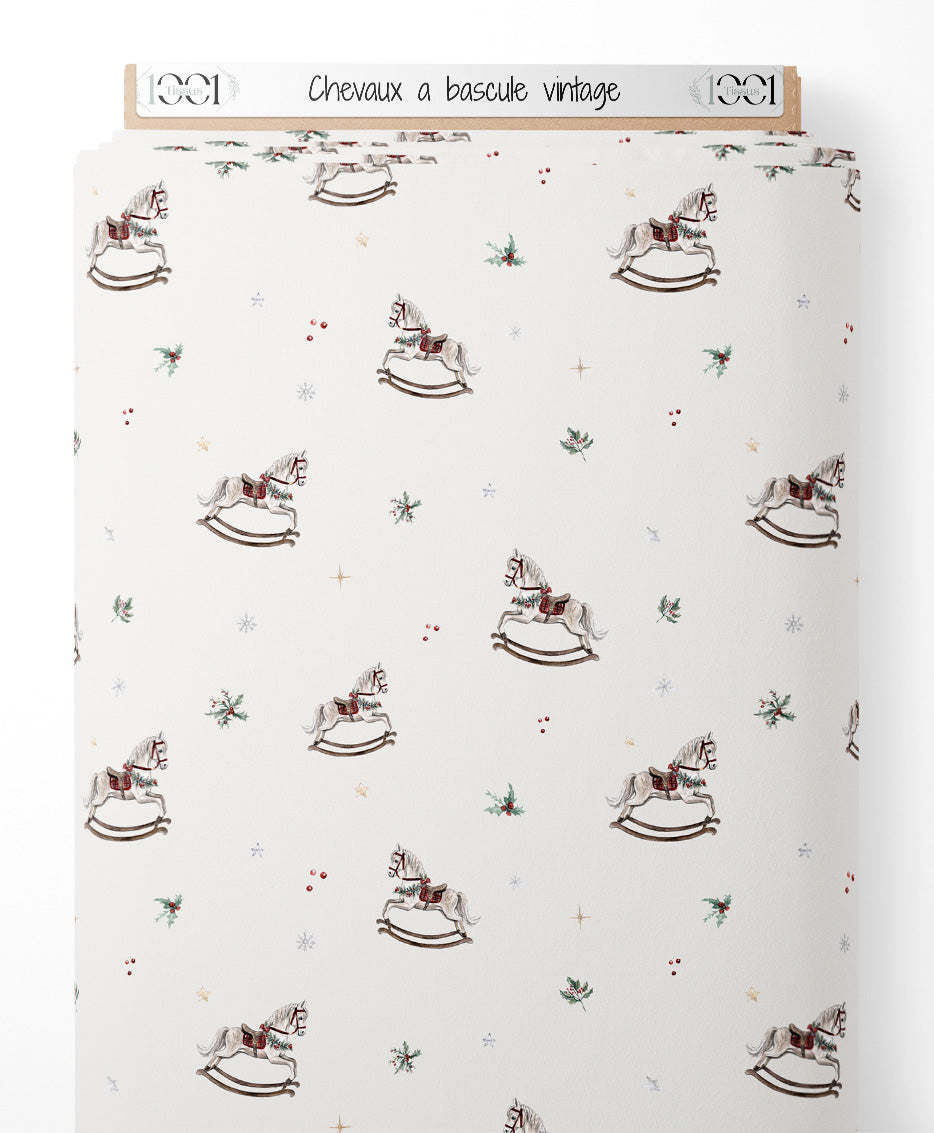 Tissu - Chevaux à bascule vintage