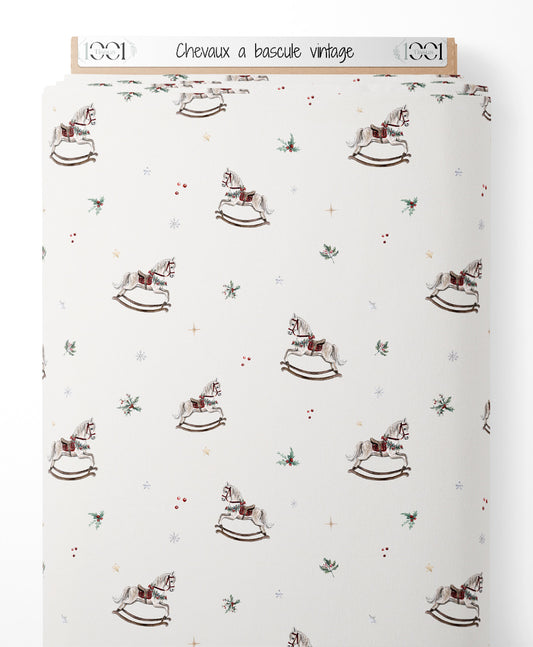 Tissu - Chevaux à bascule vintage