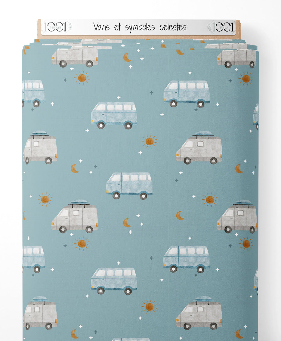 Tissu - Vans et symboles célestes