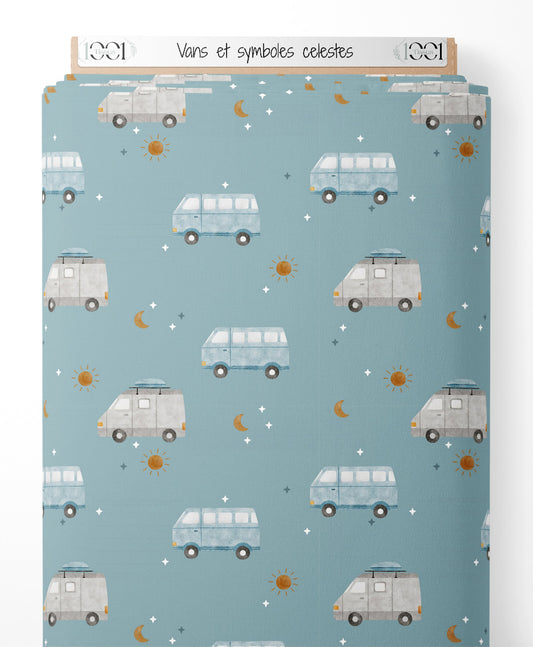Tissu - Vans et symboles célestes