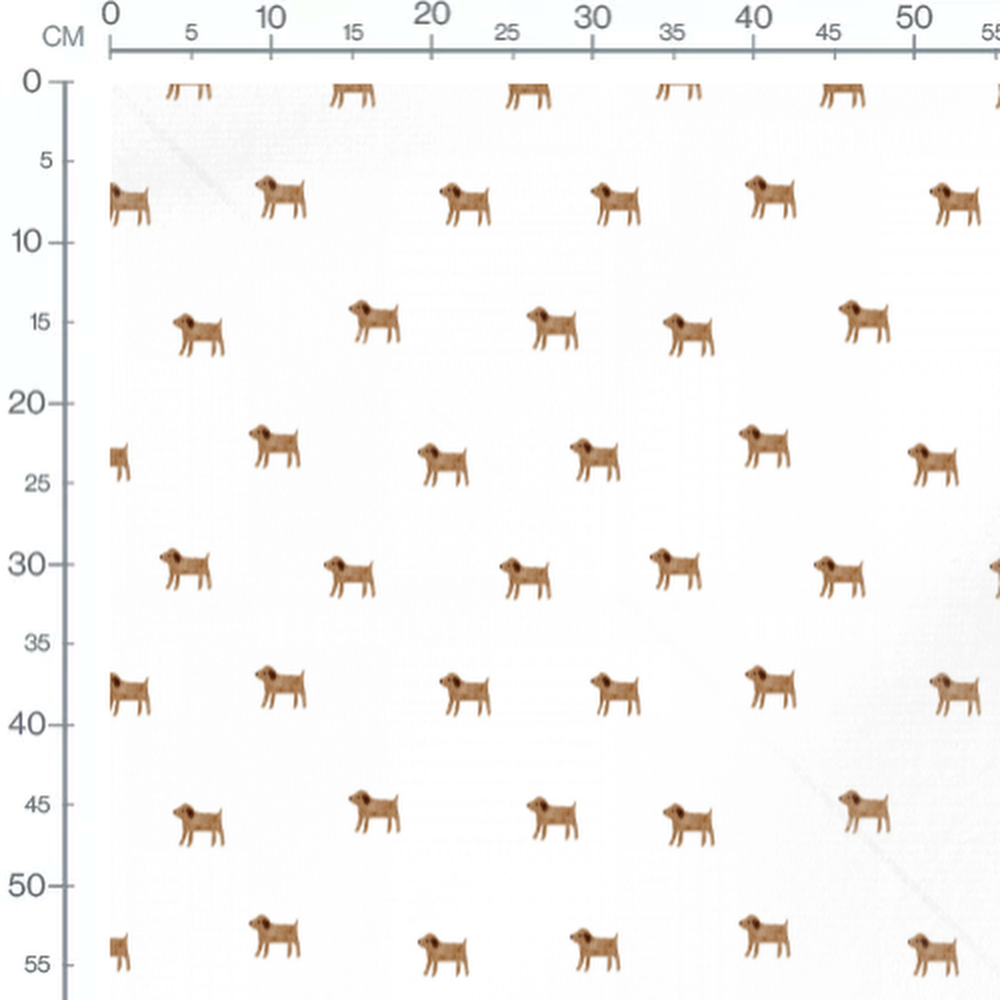 Tissu - Petits chiens marron