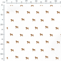 Tissu - Petits chiens marron
