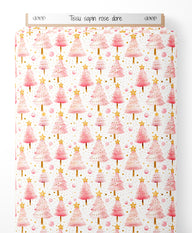 Tissu - sapin rose dore