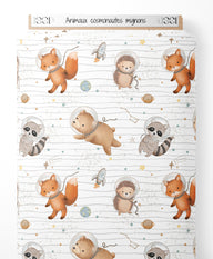 Tissu - Animaux cosmonautes mignons