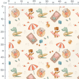Tissu - Plage animalière crème