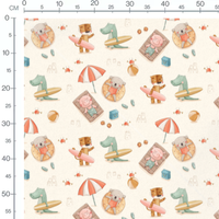 Tissu - Plage animalière crème