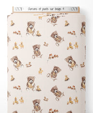 Tissu - Oursons et jouets sur beige 4