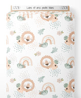 Tissu - Lions et arcs pastel blanc