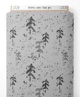 Tissu - Arbres noirs sur fond gris