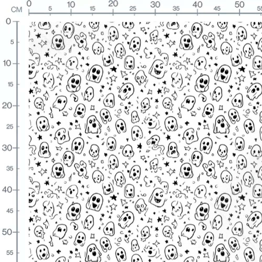 Tissu - Tissu Fantome Drole Doodle