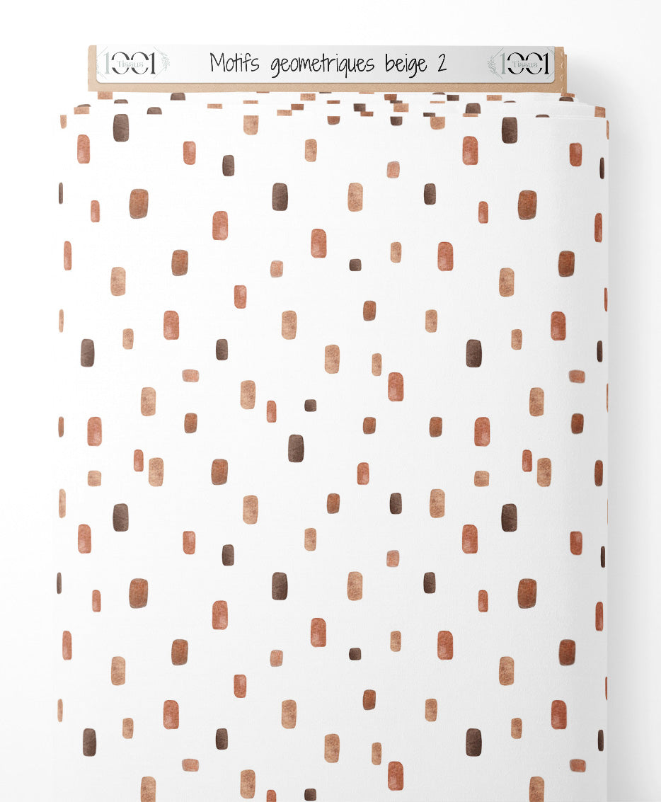 Tissu - Motifs géométriques beige 2