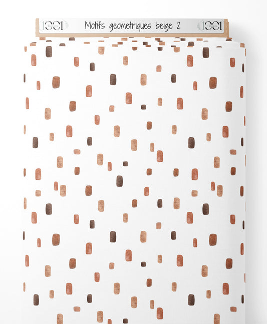 Tissu - Motifs géométriques beige 2