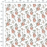 Tissu - Plantes et tubes sur fond blanc