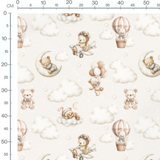 Tissu - Oursons et nuages doux