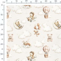 Tissu - Oursons et nuages doux