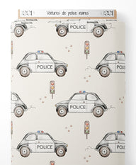 Tissu - Voitures de police noires