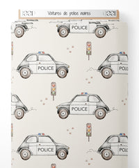 Tissu - Voitures de police noires