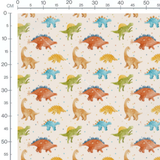 Tissu - Dinosaures étoilés sur beige