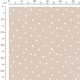 Tissu - Pois blancs sur beige simple