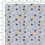 Tissu - Astronautes et planètes colorés