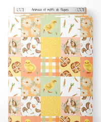 Tissu - Animaux et motifs de Pâques