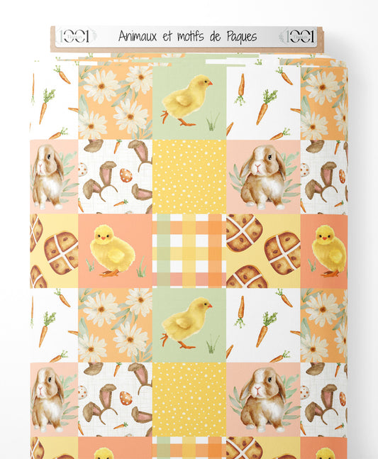 Tissu - Animaux et motifs de Pâques