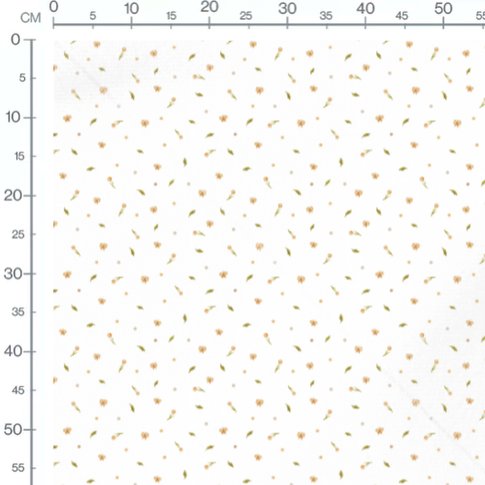 Tissu - Abeilles et fleurs dispersées