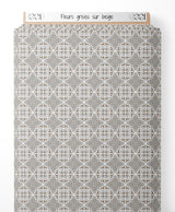 Tissu - Fleurs grises sur beige