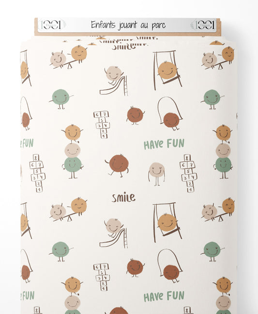 Tissu - Enfants jouant au parc