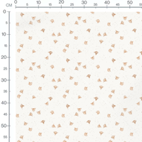 Tissu - Faons beige sur fond blanc