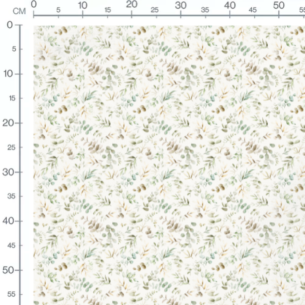 Tissu - Feuillages aquarelle doux
