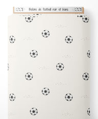 Tissu - Ballons de football noir et blanc