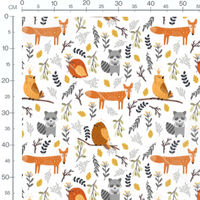 Tissu - Renards et hiboux colorés