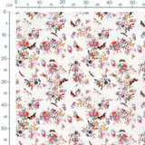 Tissu - Fleurs vives et papillons