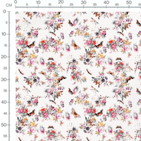 Tissu - Fleurs vives et papillons