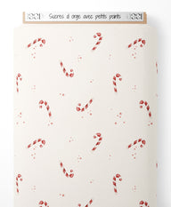 Tissu - Sucres d'orge avec petits points