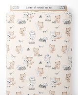 Tissu - Lapins et renards en jeu