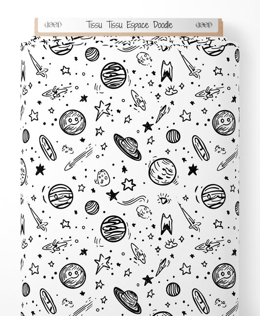 Tissu - Tissu Espace Doodle