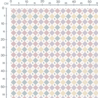 Tissu - Carreaux pastel et fleurs simples